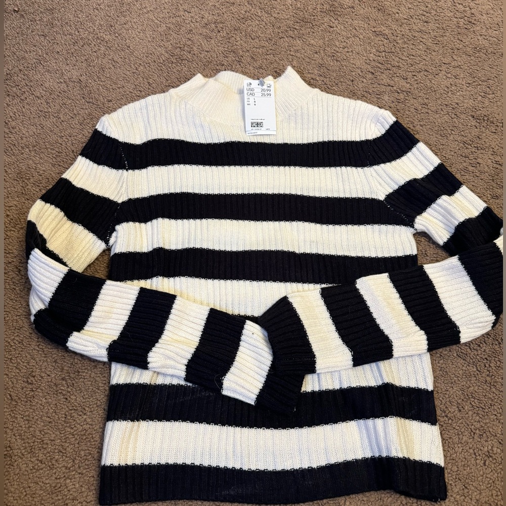 H&M striped turtleneck